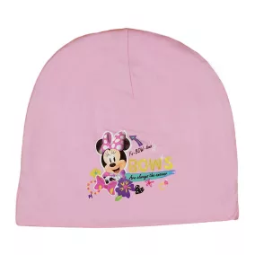 Vékony kislány baba sapka Minnie mintával rózsaszín színben