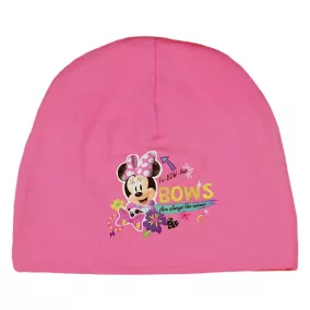 Vékony kislány baba sapka Minnie mintával világospink színben