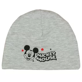 Vékony pamut kisfiú sapka Mickey egér mintával szürke színben
