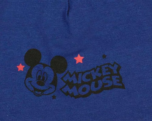 Vékony pamut kisfiú sapka Mickey egér mintával sötétkék színben