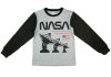 2 részes kisfiú pamut pizsama NASA mintával szürke fekete színben
