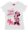 Rövid ujjú kislány pamut póló Minnie egérrel fehér színben