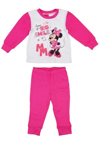2 részes kislány pamut pizsama Minnie egér mintával pink színben
