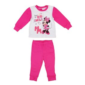 2 részes kislány pamut pizsama Minnie egér mintával pink színben