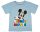 Rövid ujjú kisfiú póló Mickey mintával színes felirattal kék színben