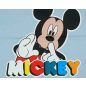 Rövid ujjú kisfiú póló Mickey mintával színes felirattal kék színben