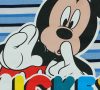 2 részes kisfiú pamut nyári szett Mickey egér mintával kék csíkos színben