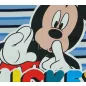 2 részes kisfiú pamut nyári szett Mickey egér mintával kék csíkos színben