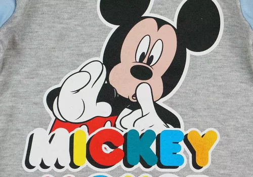 Kisfiú pamut pizsama Mickey egér mintával szürke színben