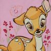 Rövid ujjú baba body Bambi mintával rózsaszín színben