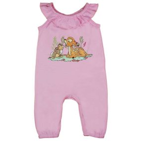 Ujjatlan baba rugdalózó Bambi mintával rózsaszín színben
