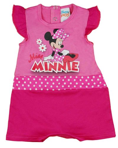 Ujjatlan baba kislány napozó Minnie egér mintával világos és sötétpink színben