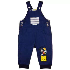 Kantáros kisfiú babanadrág Mickey egér mintával farmerkék színben