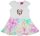 Szivárványos batikolt kislány nyári ruha Minnie egérrel fehér színben