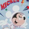 Rövid ujjú űrhajós baba body Mickey egér mintával világoskék színben