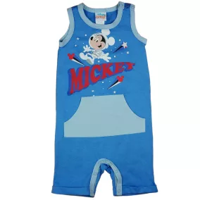 Ujjatlan baba napozó Mickey egér mintával középkék színben