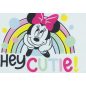 Szivárványos, batikolt ujjatlan kislány nyári ruha Minnie egér mintával fehér színben