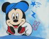 Pamut, cipzáras kisfiú mellény batikolt anyagból Mickey egér mintával kék színben