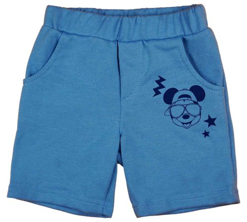 Pamut kisfiú bermuda nadrág Mickey egér mintával kék színben