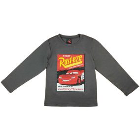 Hosszú ujjú fiú póló Verdák mintával grafit színben