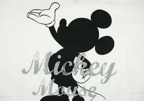Rövid ujjú férfi póló Mickey egér mintával fehér színben