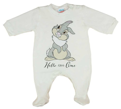 Hosszú ujjú baba rugdalózó Thumper nyuszi mintával natúr színben