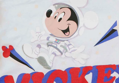 Gumis lepedő űrhajós Mickey egér mintával fehér színben