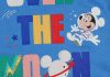 Ujjatlan pamut baba rugdalózó űrhajós Mickey egér mintával középkék színben