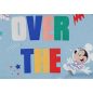 Ujjatlan pamut baba rugdalózó űrhajós Mickey egér mintával világoskék színben