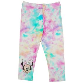   3/4-es batikolt, szivárványos hatású kislány leggings Minnie egér mintával