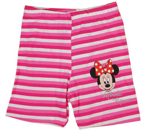 Kislány rövidnadrág Minnie egér mintával pink csíkos színben