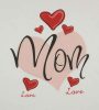 Anyák napi póló szívecskékkel, Mom felirattal