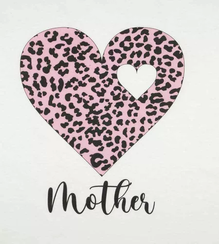 Anyák napi póló szív mintával, Mother felirattal