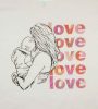 Anyák napi póló rajzos mintával, Love felirattal