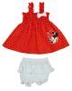 2 részes kislány nyári szett rövidnadrággal, tunikával Minnie egér mintával piros színben