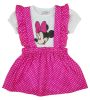 2 részes kislány nyári szett kantáros szoknyával Minnie egérrel pink színben