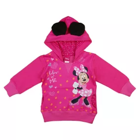 Kapucnis lány pulóver Minnie egér mintával