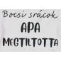 Rövid ujjú feliratos baba body fehér színben