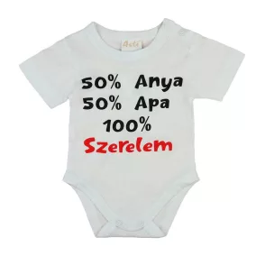 Rövid ujjú feliratos baba body