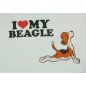Rövid ujjú férfi póló beagle mintával