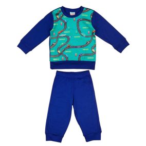 2 részes kisfiú pizsama autós mintával