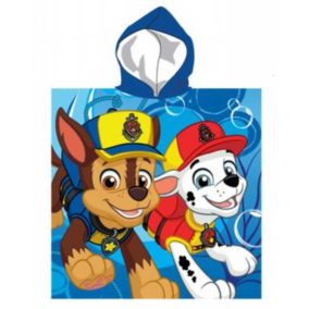 Mancs őrjárat kisfiú frottír fürdőponcsó kék színben