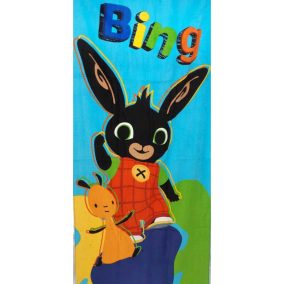 Bing nyuszi mintás pamut strandtörölköző kék színben