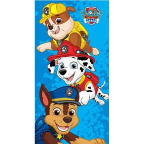 Mancs őrjárat mintás kisfiú pamut strandtörölköző kék színben