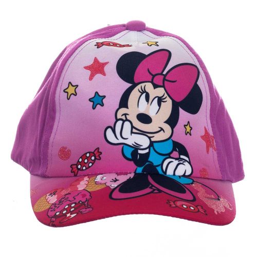 Minnie egér mintás kislány baseball sapka lila színben