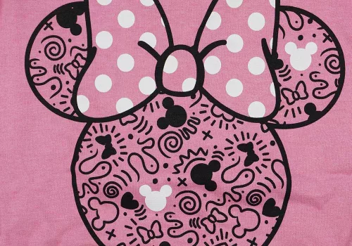 Kapucnis lány pulóver Minnie mintával rózsaszín színben