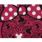 Kapucnis lány pulóver Minnie mintával padlizsán színben