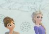 Kétrészes szoknyás nyári szett kislányoknak Frozen mintával fehér színben
