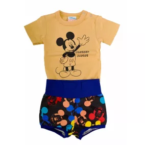   Rövidnadrágos kisfiú babaruha szett Mickey egér mintával