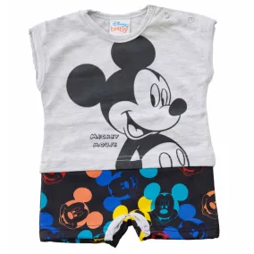 Ujjatlan baba napozó Mickey egér mintával középkék színben